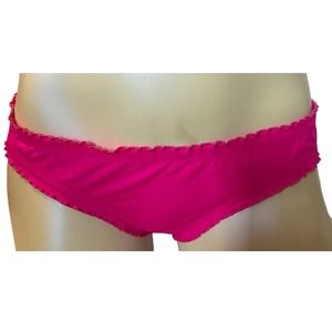 Victoria's Secret Solid Pink Lotus Ruffle Cheeky Swim Bottom S